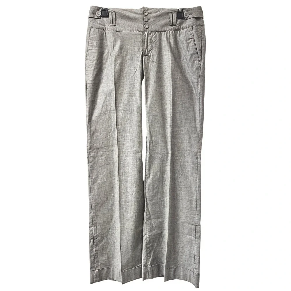 Banana Republic Martin Fit Wide Leg Pants Womens 6 Taupe Career Trousers‎